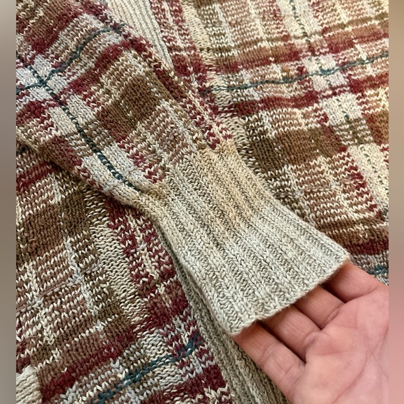 🪵🔥 Ralph Lauren vintage estate plaid cardigan hand knit silk linen - Picture 6 of 10